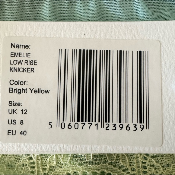 NWT DORA LARSEN Emilie Lace Bralette Low Rise Panty Knicker Set Bright Yellow - Picture 6 of 16
